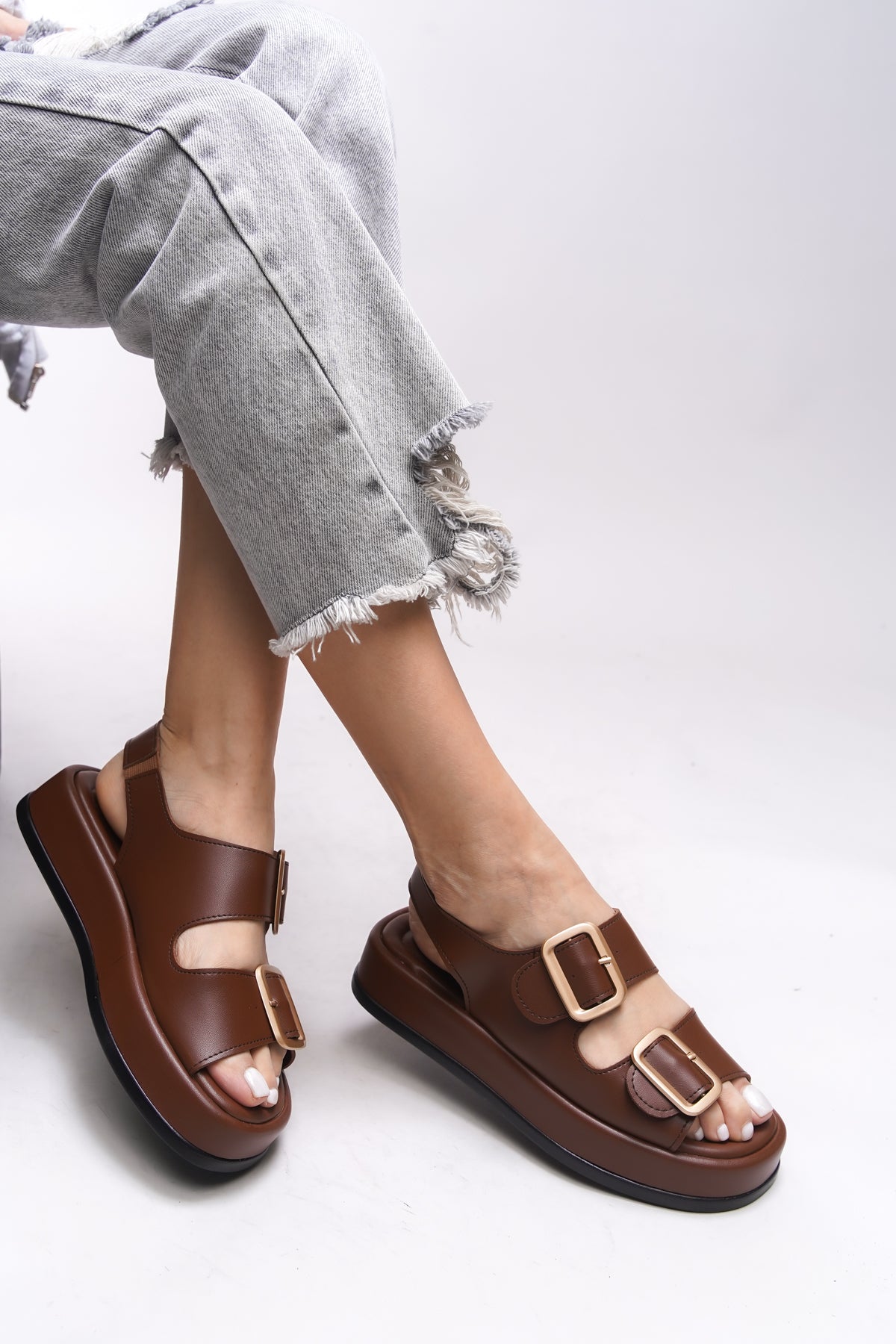 Riccon Ghinreda Kadın Çift Tokalı Sandalet 0012793