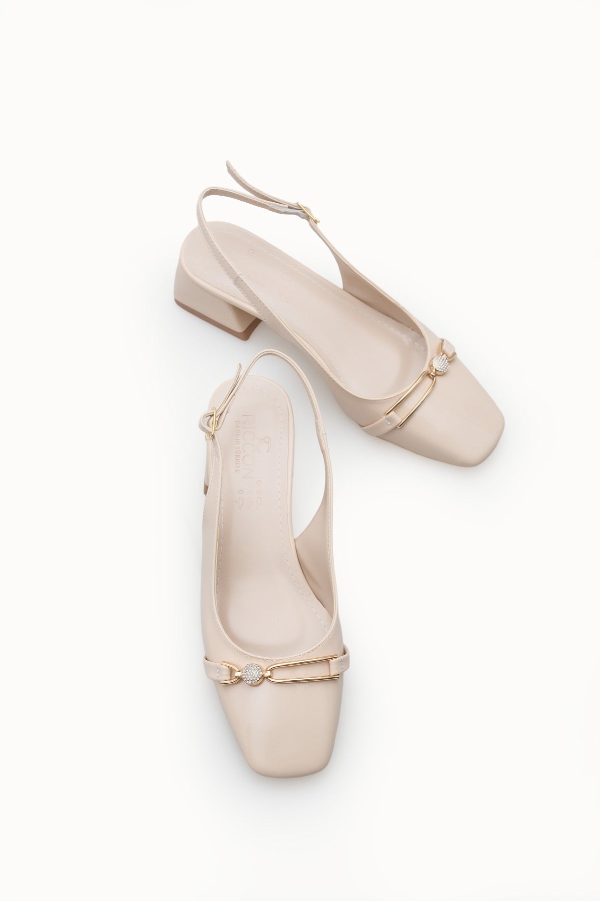 Riccon Kadın Arkası Açık Topuklu Ayakkabı 00121002 Ten Rugan