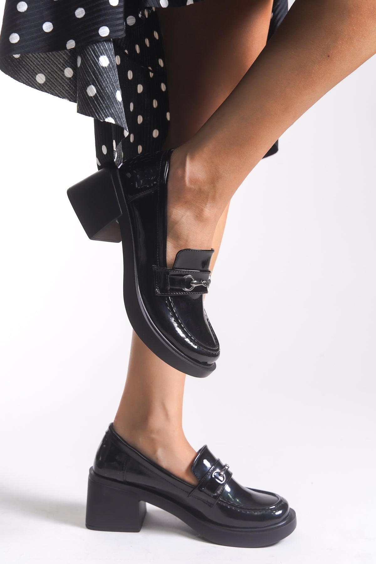 Riccon Kadın Loafer 00120204 Siyah Rugan