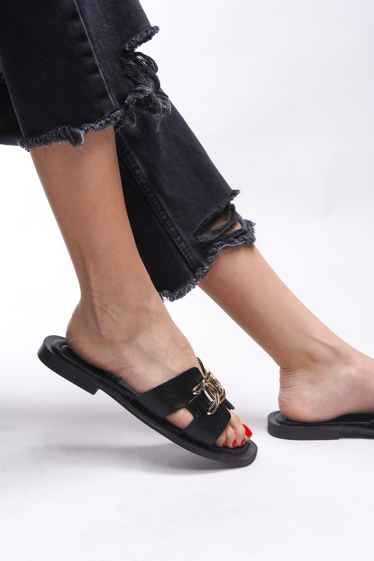 Riccon Issolanae Kadın Hakiki Deri Terlik 00120730