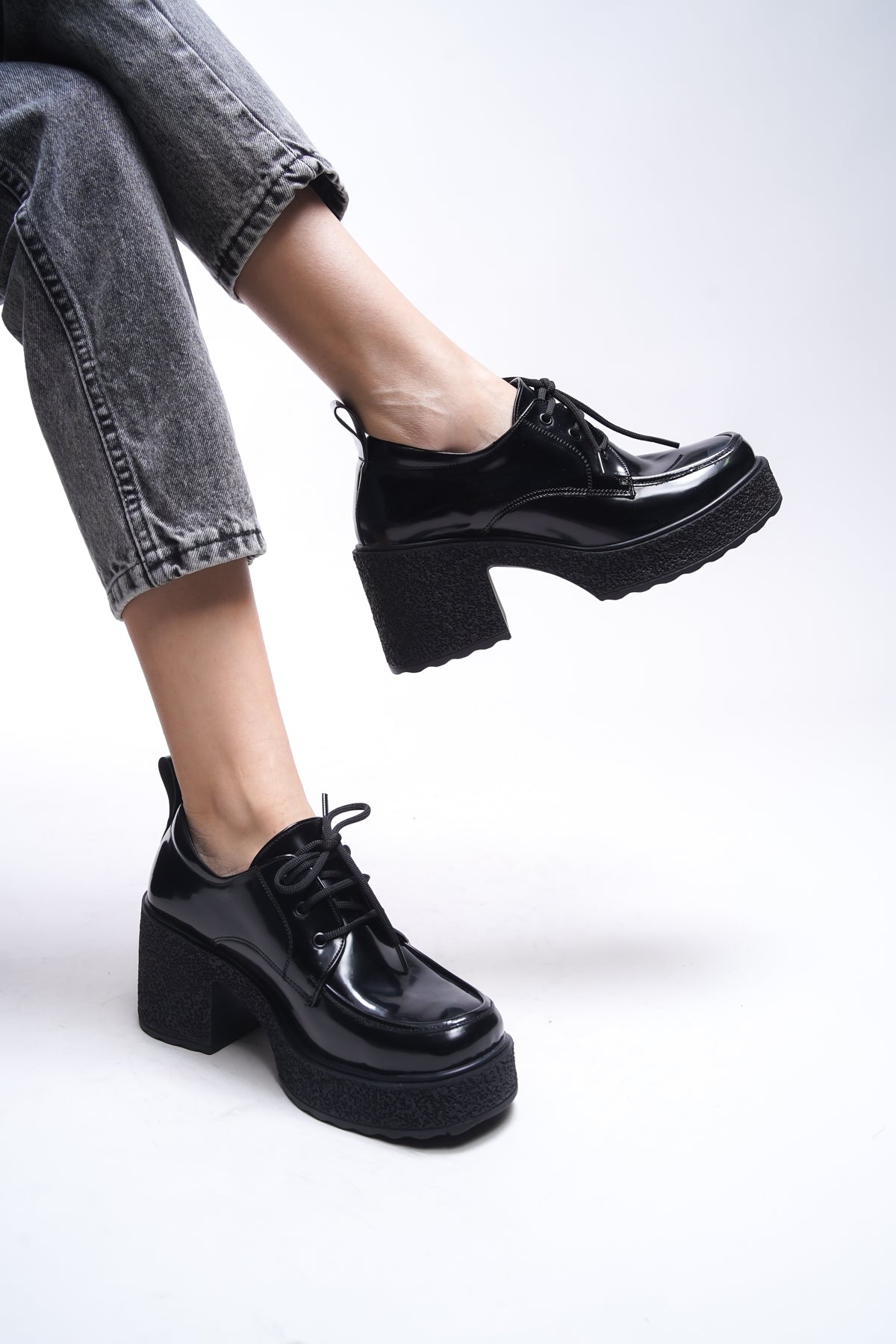 Riccon Qerekna Kadın Topuklu Bağcıklı Loafer 00121500
