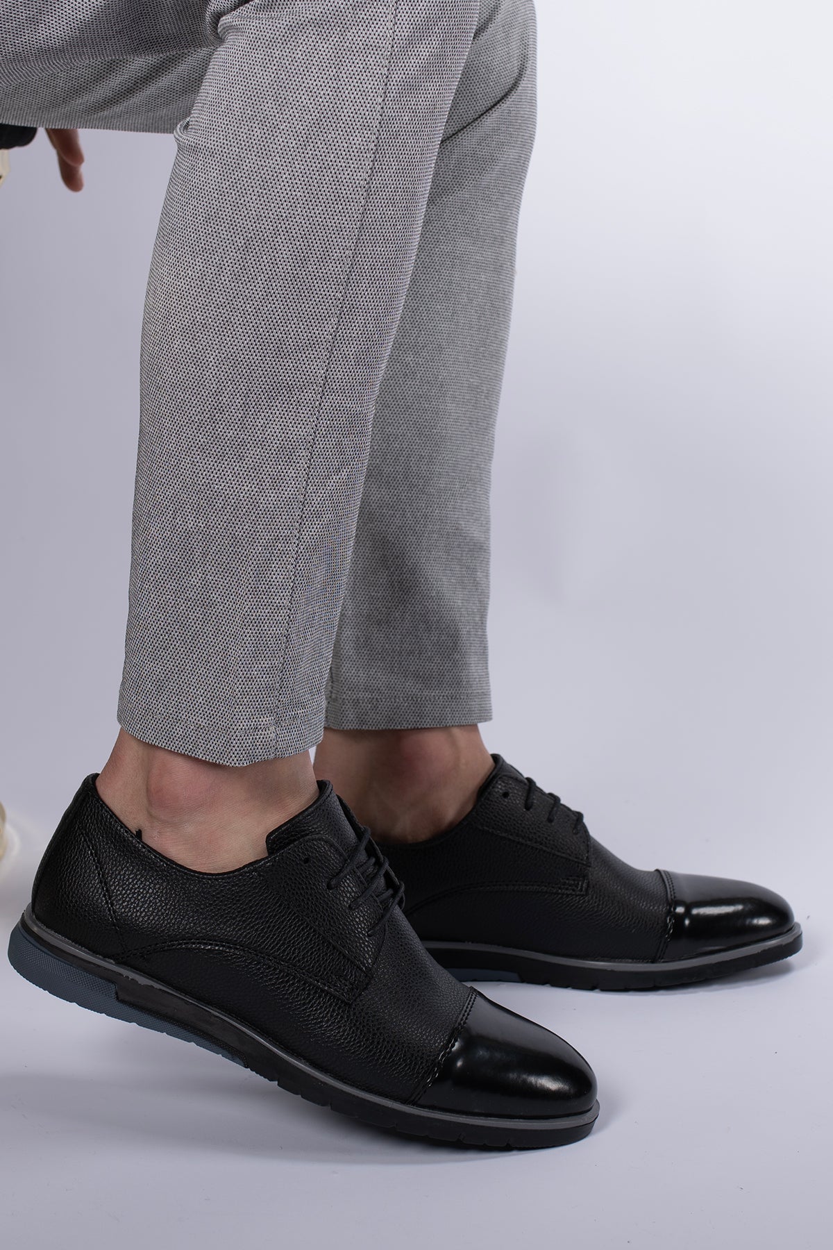 Riccon Erkek Casual Ayakkabı 0012397 Rugan Siyah