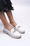 Riccon Jessimyra Kadın Loafer 0012454 Beyaz Cilt