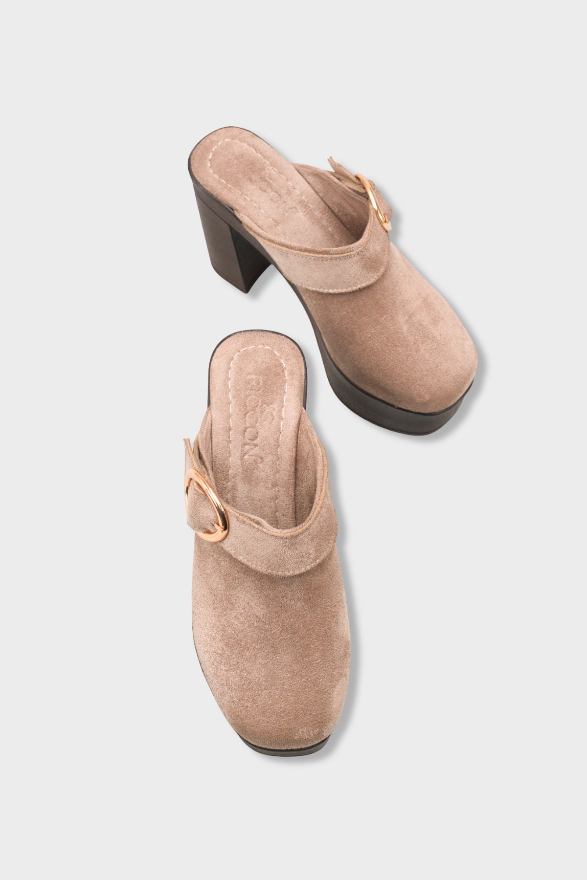 Riccon Kadın Topuklu Terlik 0012779 Vizon Süet