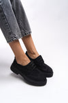 Riccon Oknyrth Kadın Bağcıklı Loafer 00121990 Siyah Süet