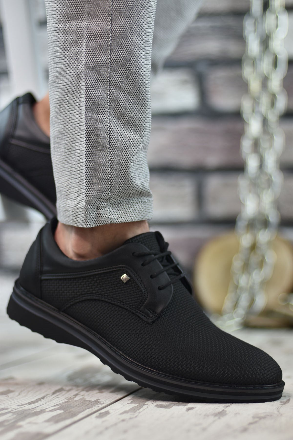 Riccon Erkek Casual 0012687 Siyah Gri