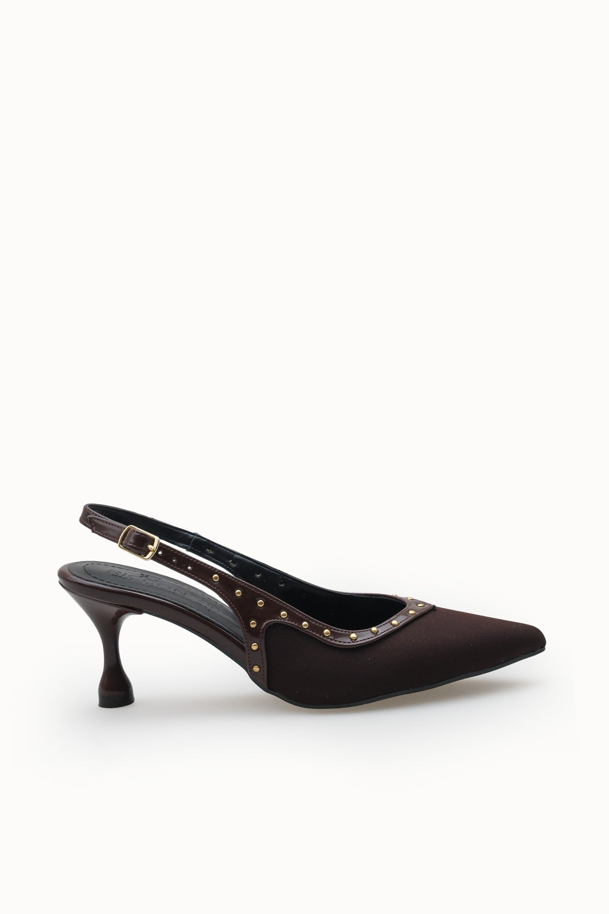 Riccon Kadın Sivri Burunlu Arkası Açık İnce Topuklu Ayakkabı 0012553 Mat Kahverengi