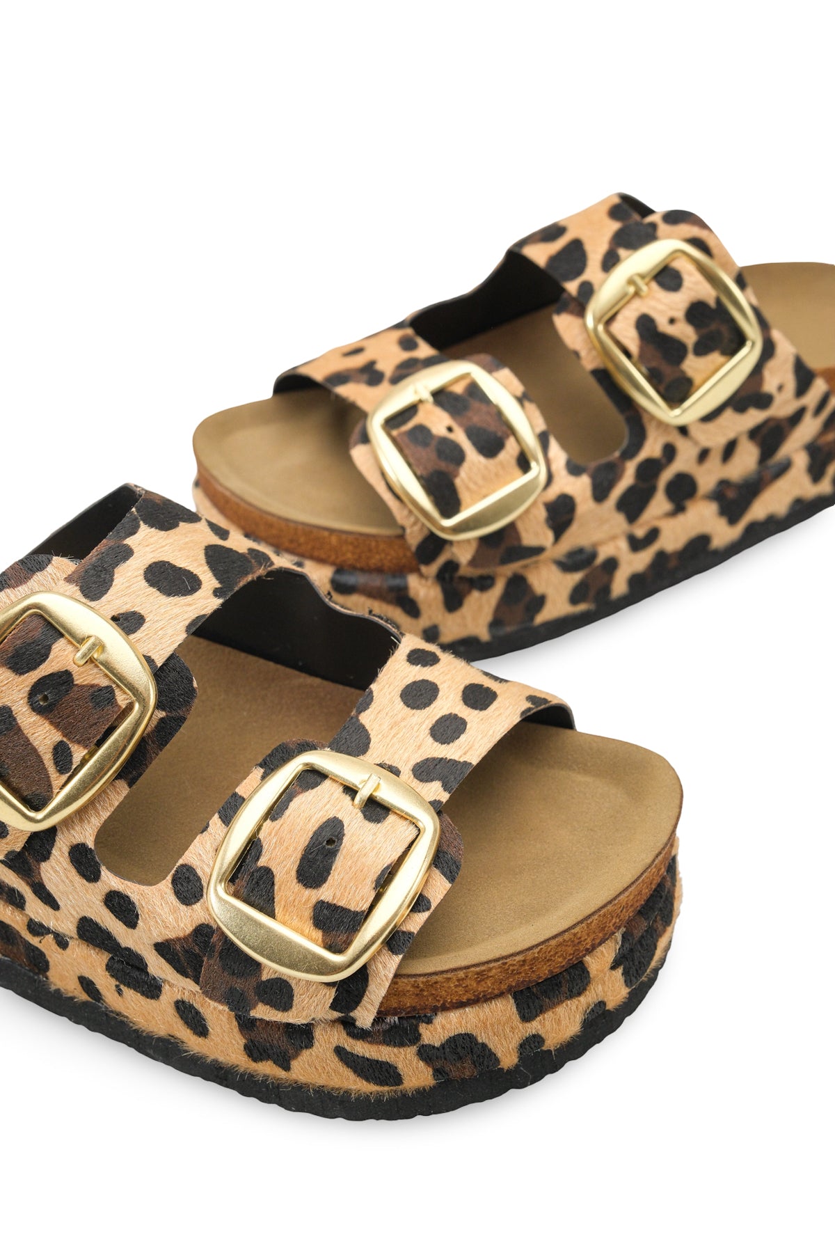 Riccon Kadın Çift Tokalı Terlik 0012701 Leopar