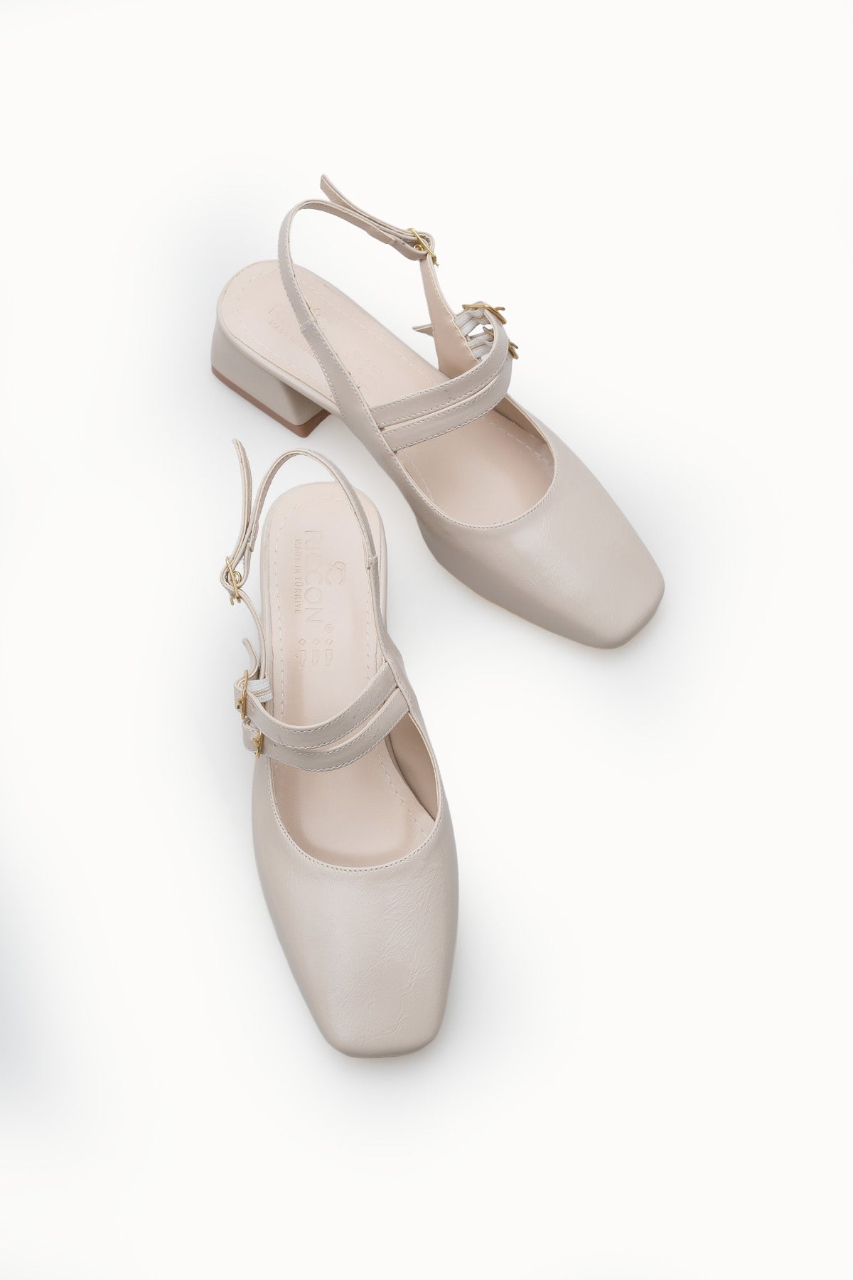 Riccon Kadın Arkası Açık Topuklu Ayakkabı 00121003 Ten Rustik