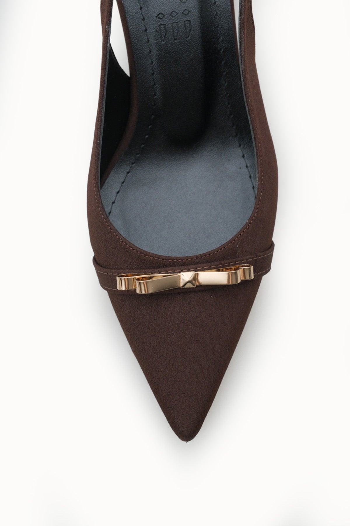 Riccon Kadın Sivri Burunlu Arkası Açık İnce Topuklu Ayakkabı 0012205 Mat Kahverengi