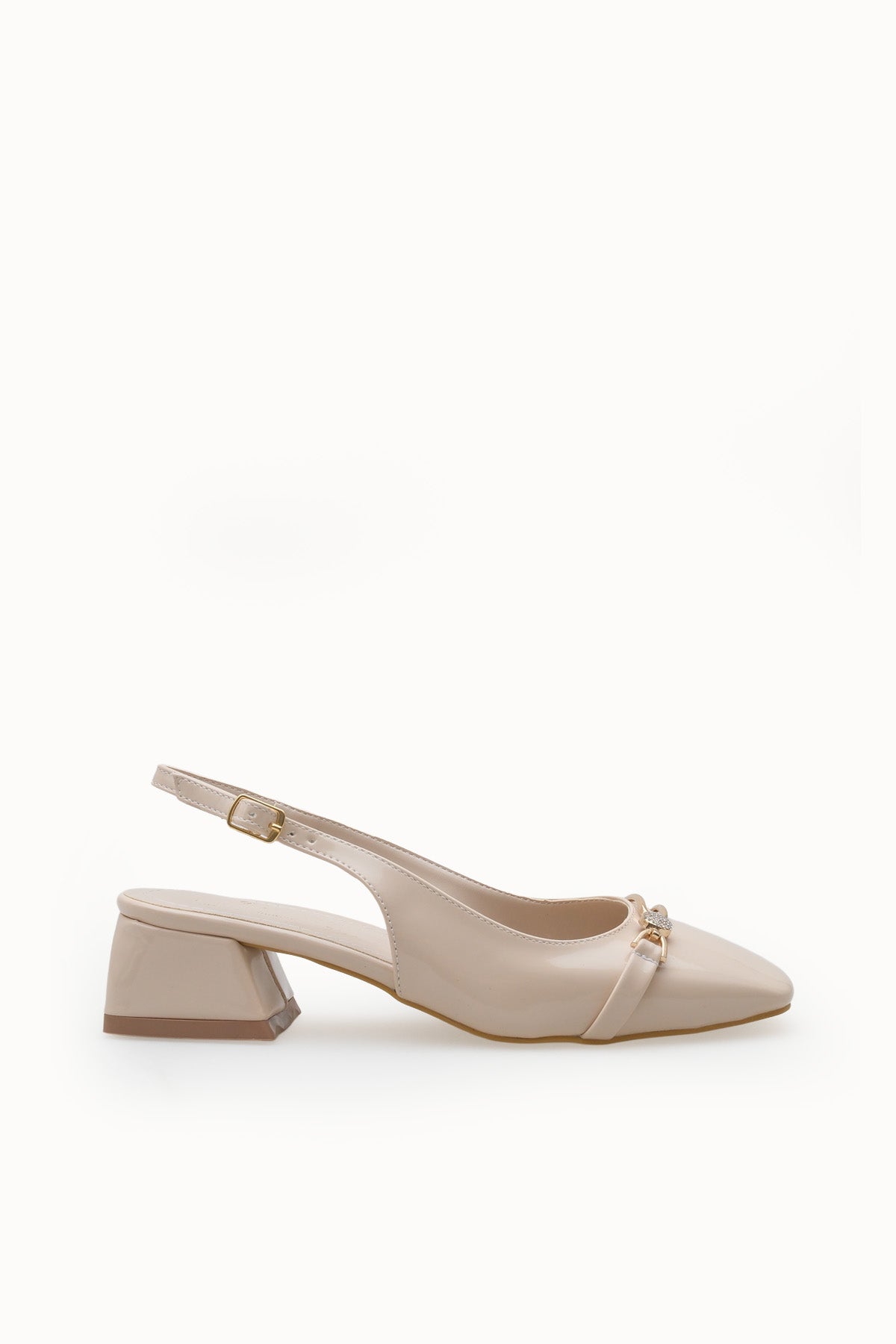 Riccon Kadın Arkası Açık Topuklu Ayakkabı 00121002 Ten Rugan