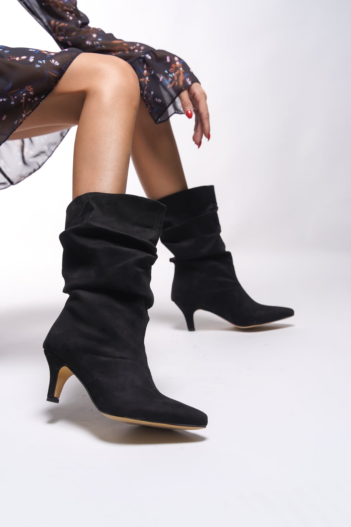 Riccon Iblantha Kadın Sivri Topuklu Kısa Çizme 001