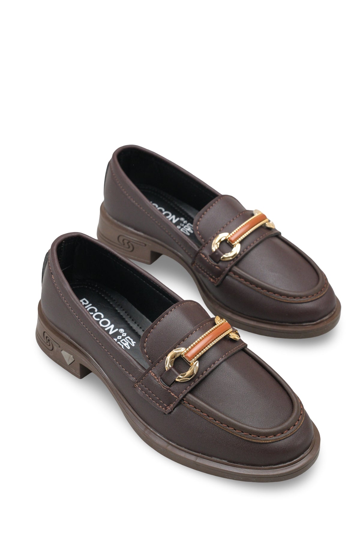 Riccon Beatthae Kadın Loafer 0012505 Kahverengi Cilt