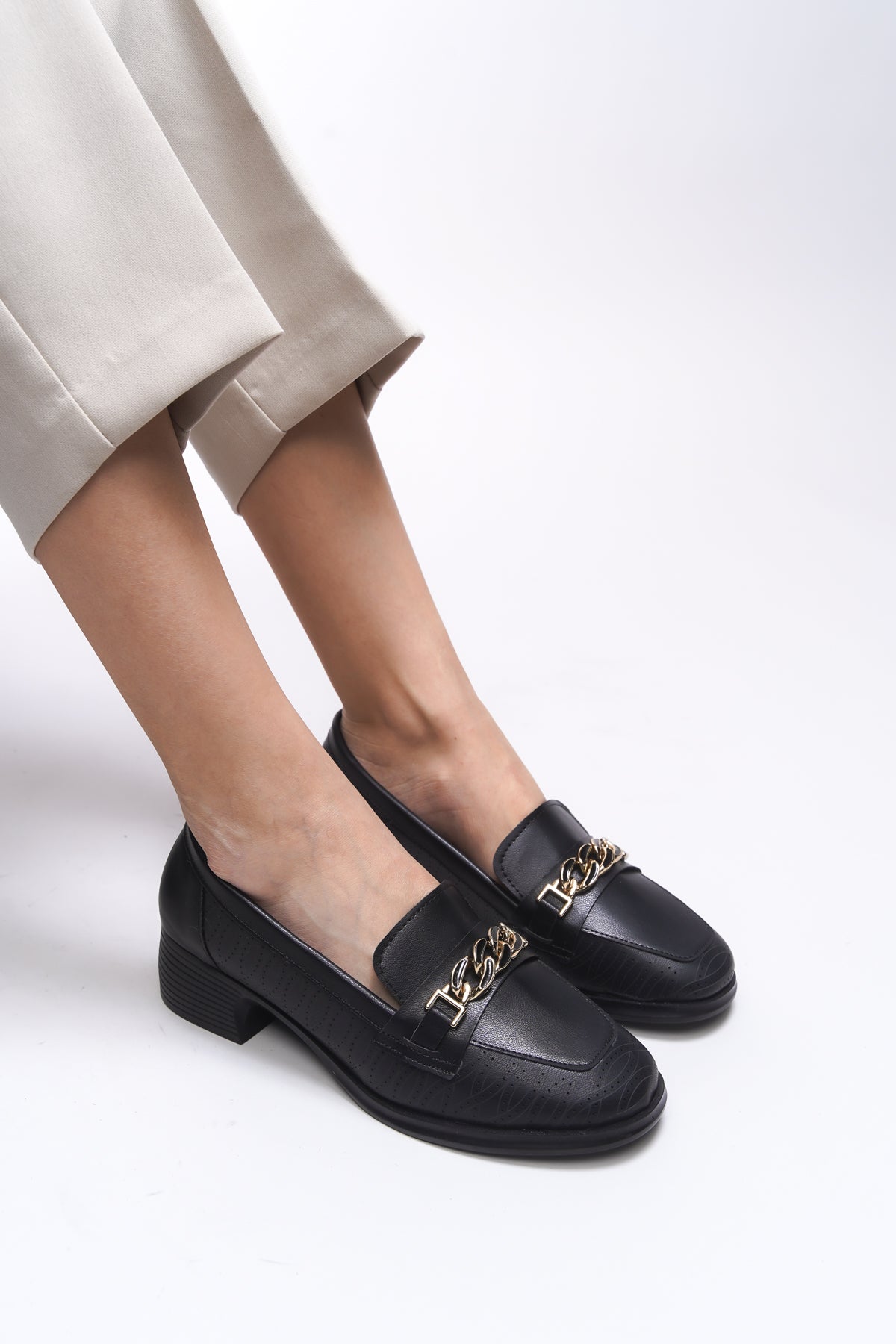 Riccon Evelyrra Kadın Loafer 0012302 Siyah Cilt