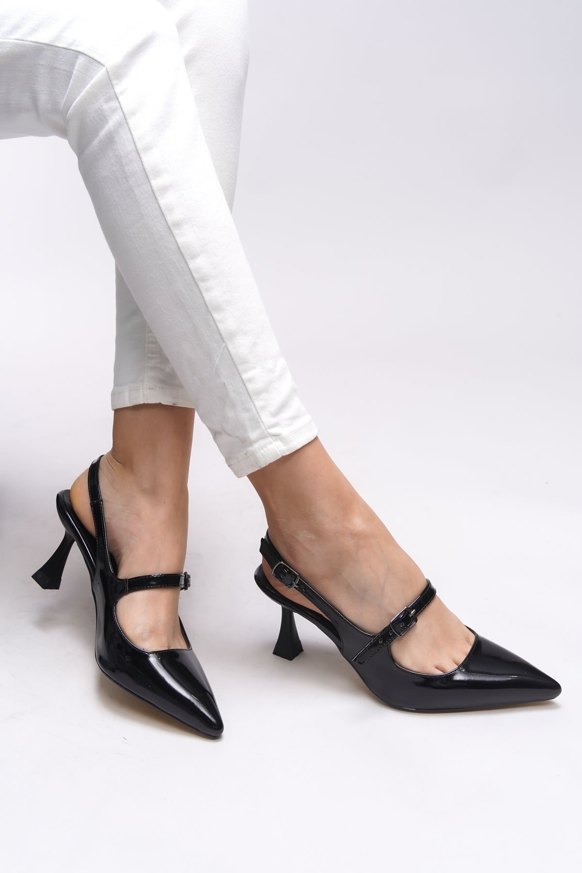 Riccon Melilendra Kadın Arkası Açık Sivri Burun Stiletto 0012701