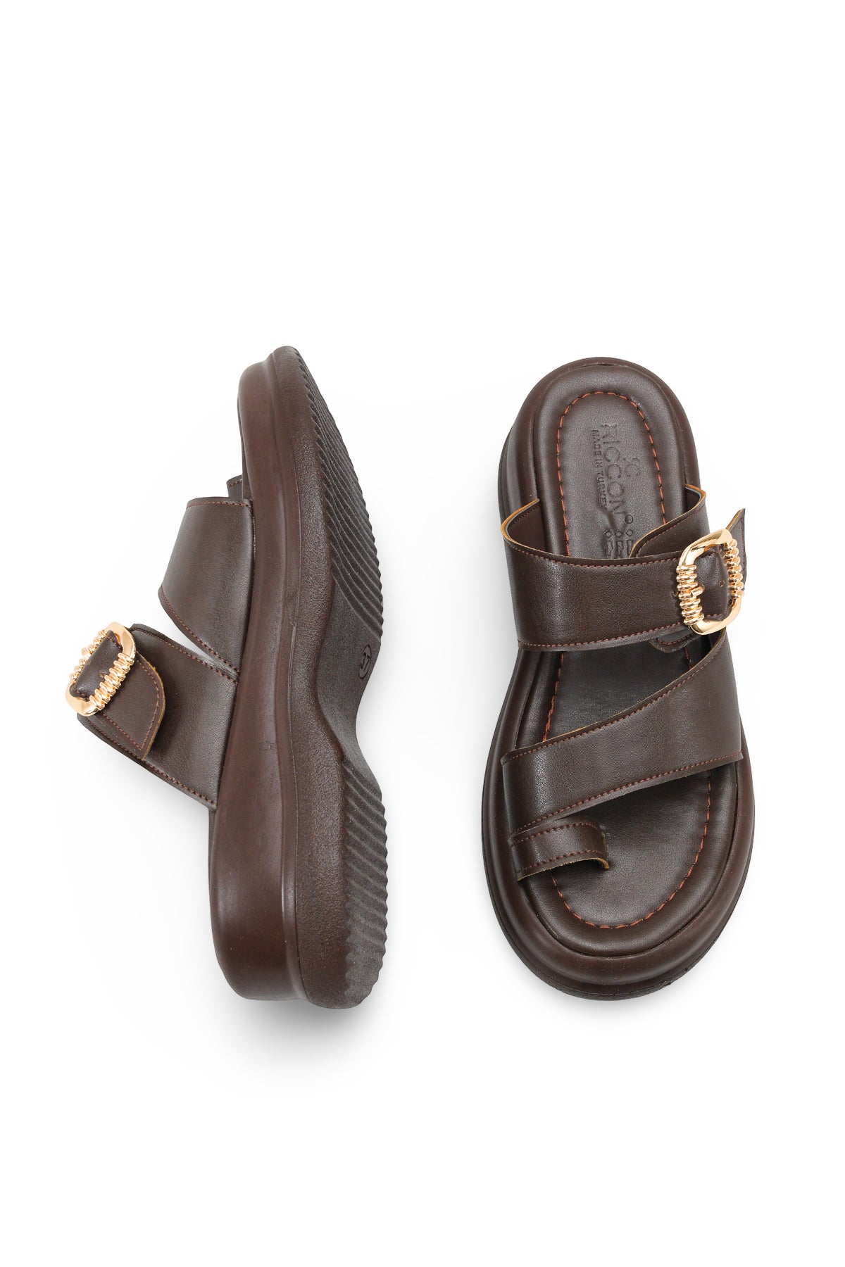 Riccon Kadın Parmak Arası Terlik 00121024 Kahverengi