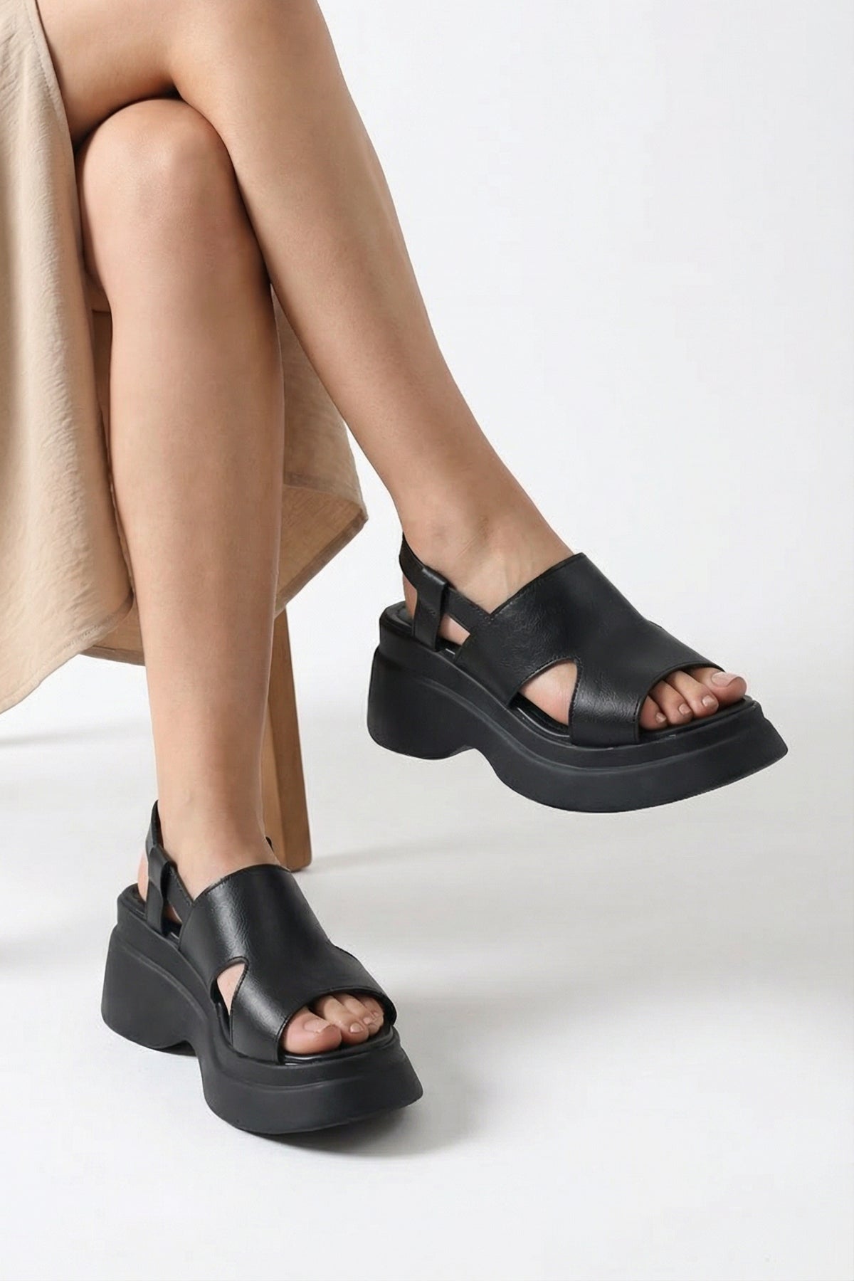 Riccon Kadın Sandalet 0012916 Siyah