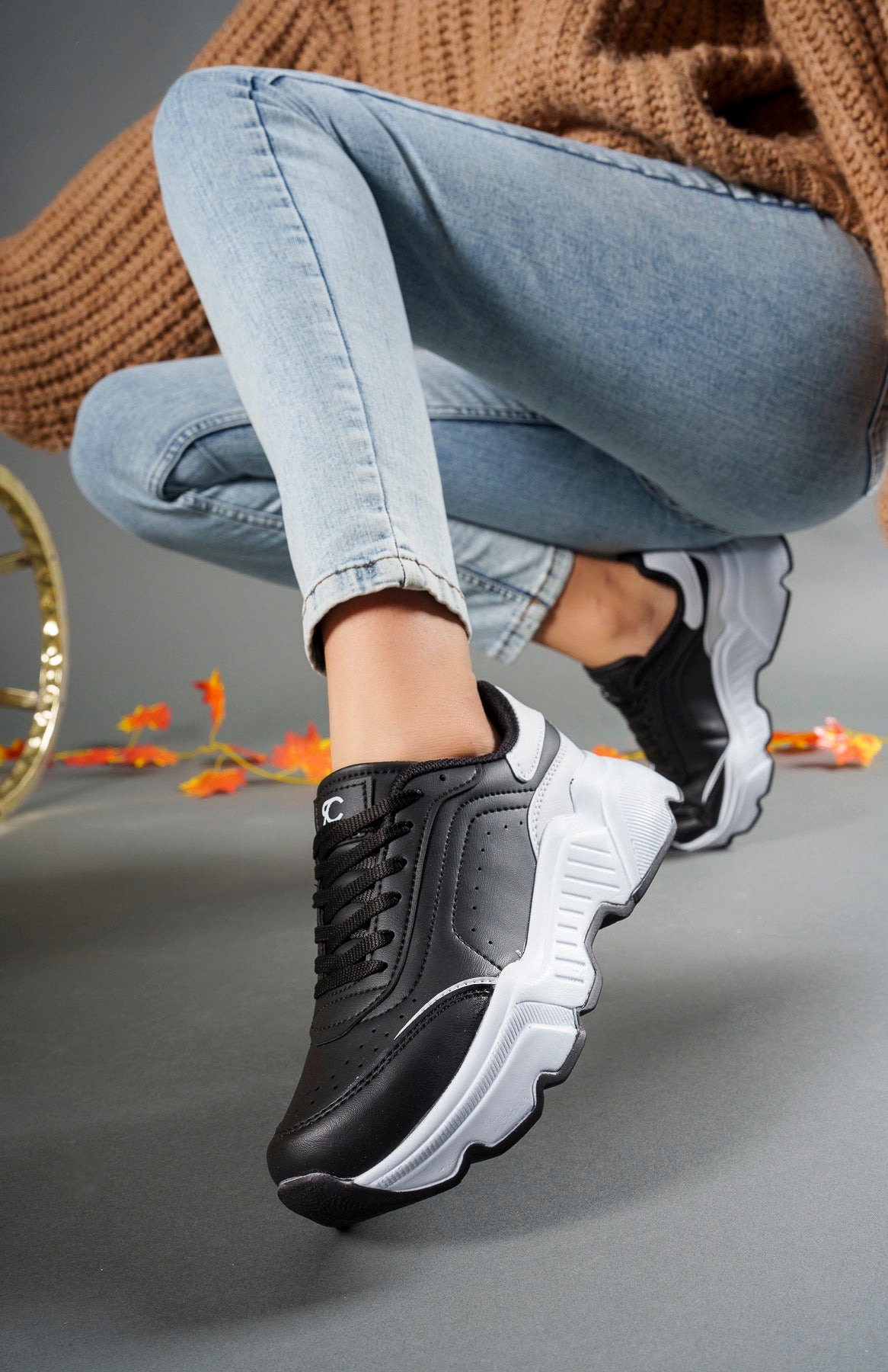 Riccon kadin Sneaker 0012146 Siyah Beyaz