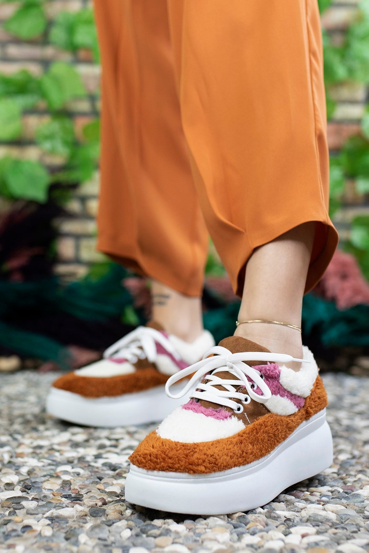 Riccon Kadın Tüylü Sneaker 0012106