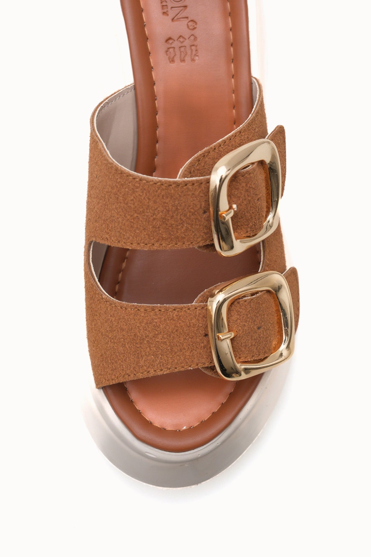 Riccon Heilrele Kadın Terlik 0012908 Taba Deri Dokulu