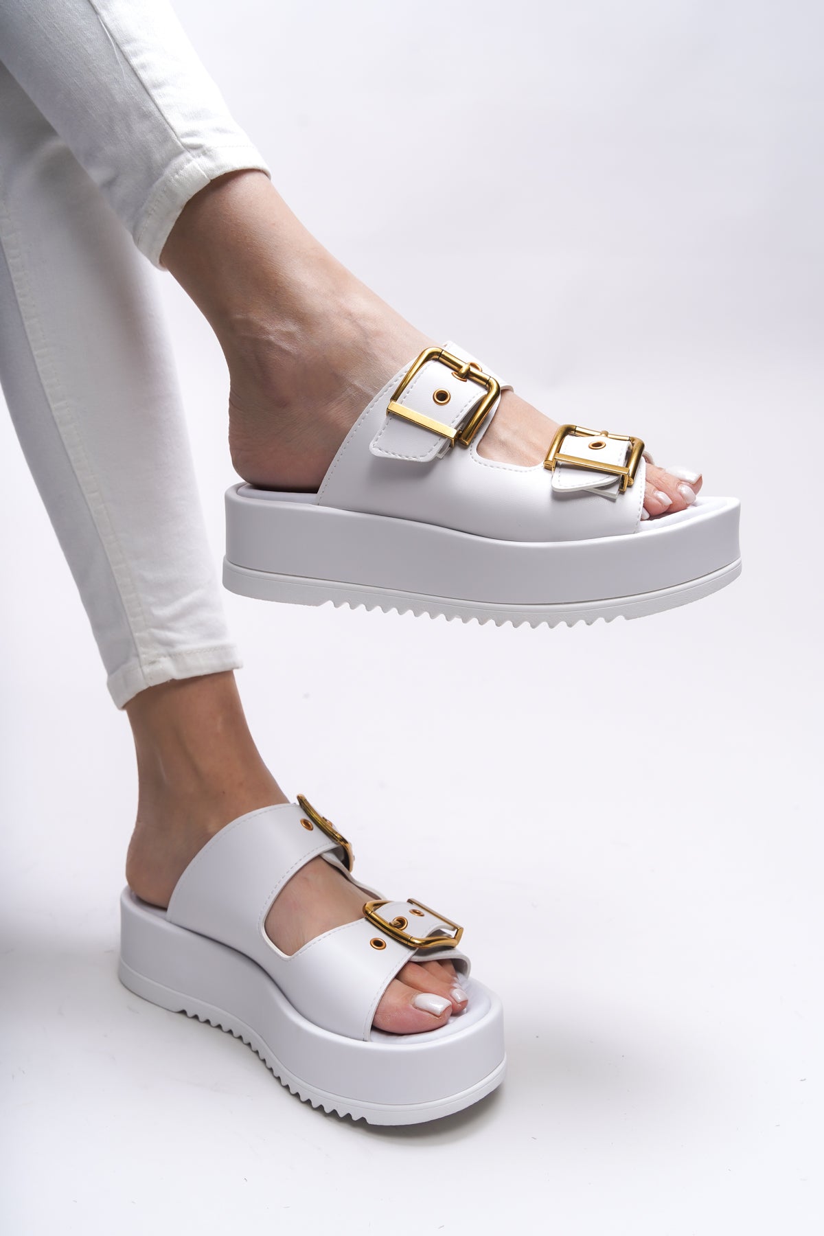 Riccon Winledha Kadın Çift Tokalı Terlik 001278