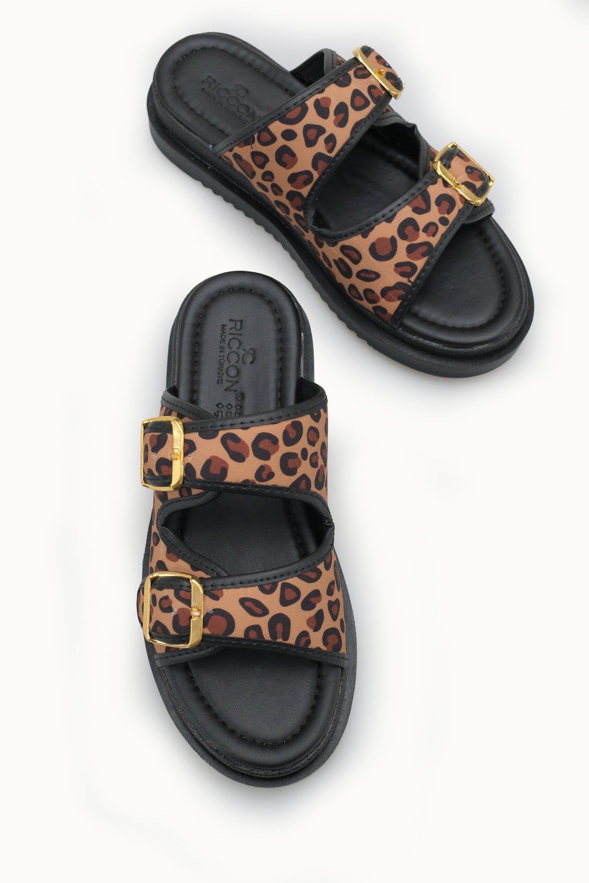 Riccon Kadın Çift Tokalı Terlik 00120401 Siyah