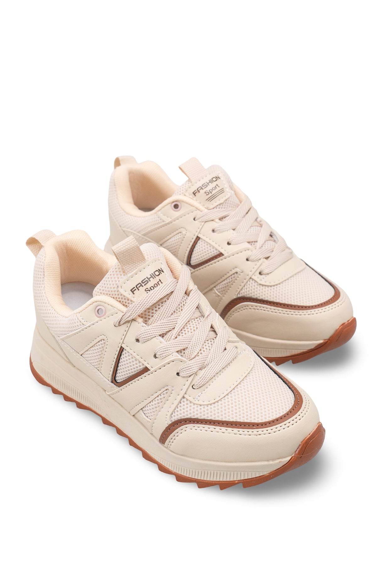 Riccon Vega Diva Kadın Sneaker 001203 Bej Kahverengi