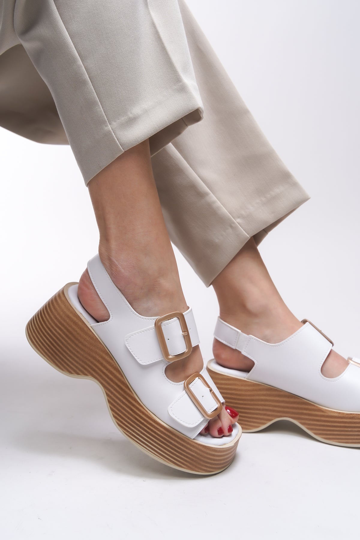 Riccon Zinkilia Kadın Çift Tokalı Sandalet 001292