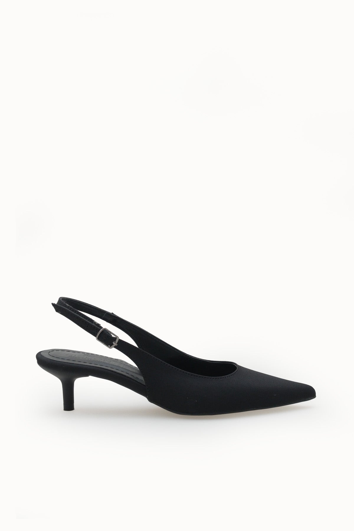 Riccon Kadın Sivri Burunlu Arkası Açık İnce Topuklu Ayakkabı 0012200 Mat Siyah