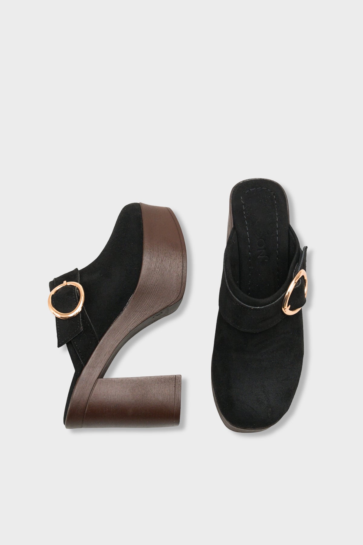 Riccon Kadın Topuklu Terlik 0012779 Siyah Süet