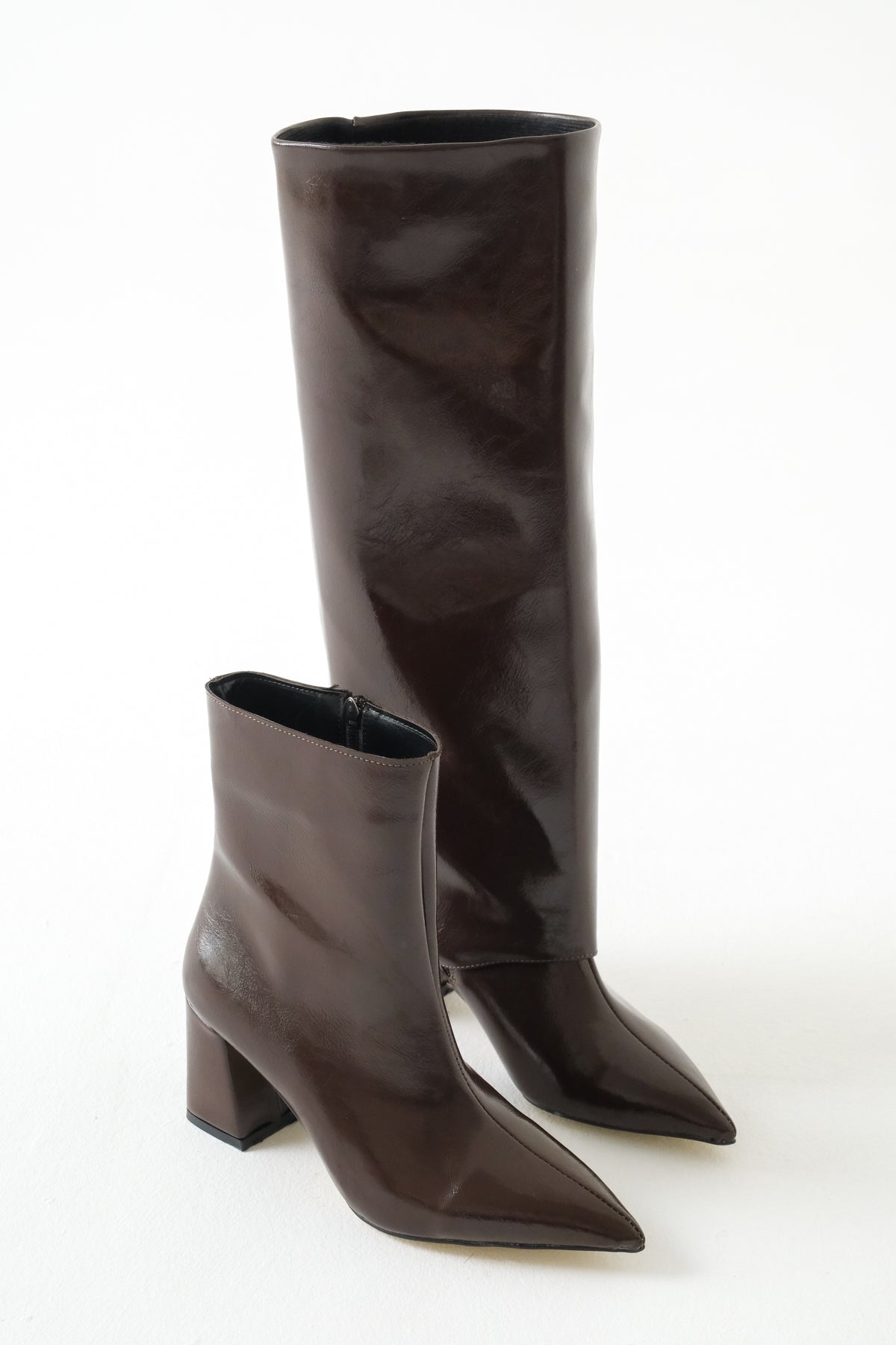 Riccon Takılıp Çıkarılabilen Tozluk Detaylı Sivri Burunlu 2in1 Kadın Çizme Bot