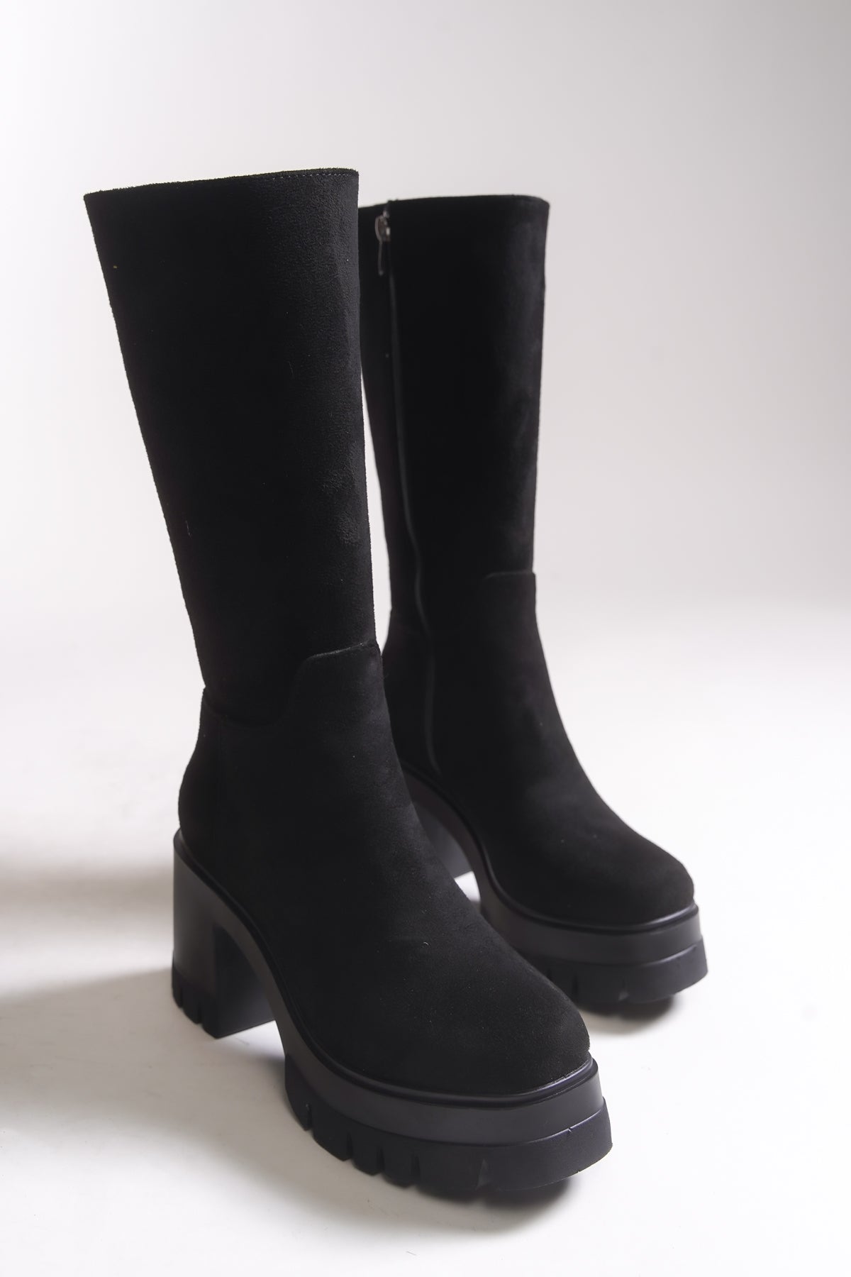 Riccon Lvamel Kadın Diz Altı Topuklu Çizme 0012501