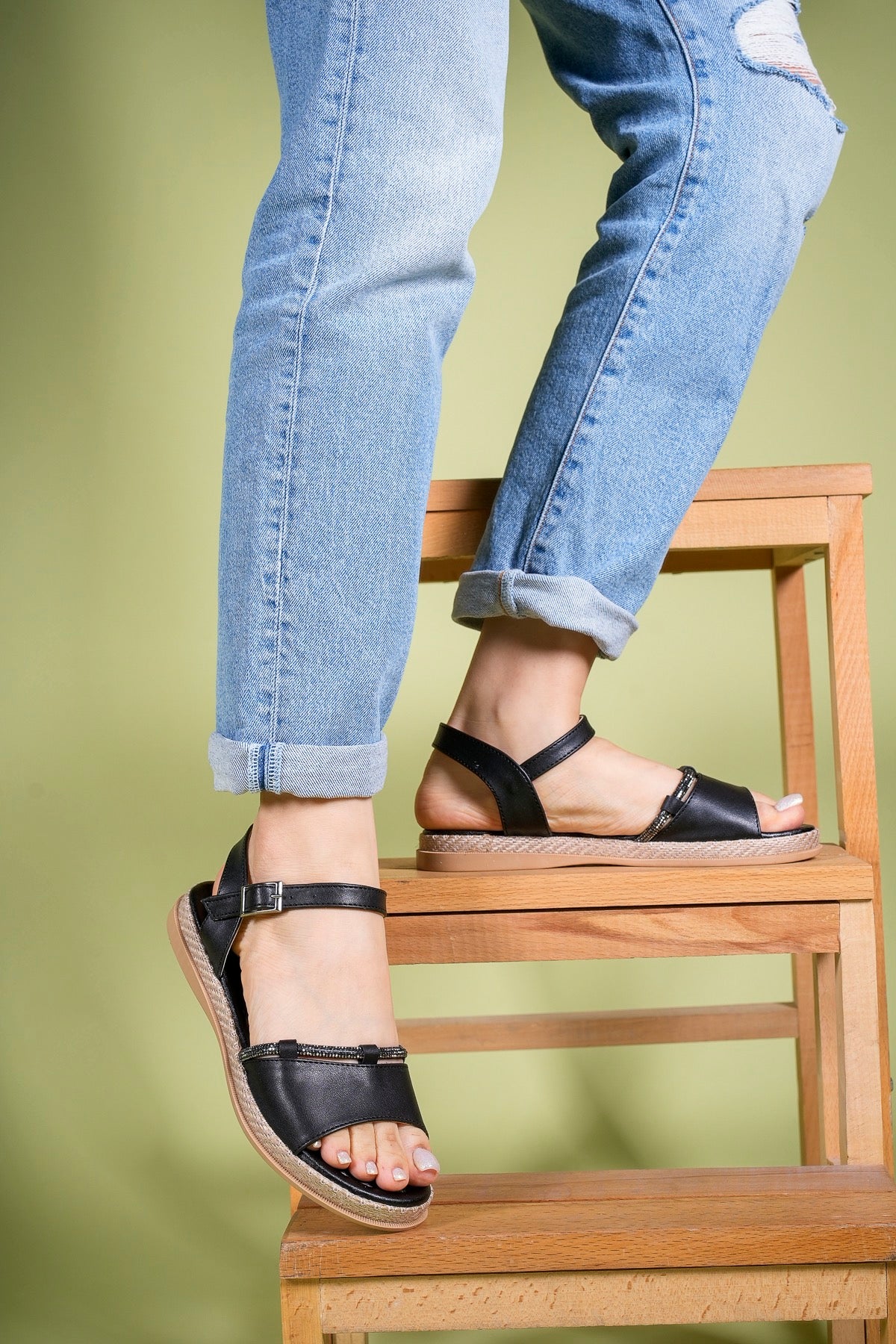 Riccon Kadın Sandalet Taşlı 0012057