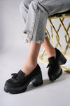 Riccon Aendorei Kadın Loafer 0012509 Siyah Süet