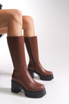 Riccon Lvamel Kadın Diz Altı Topuklu Çizme 0012501