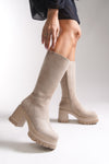 Riccon Lvamel Kadın Diz Altı Topuklu Çizme 0012501
