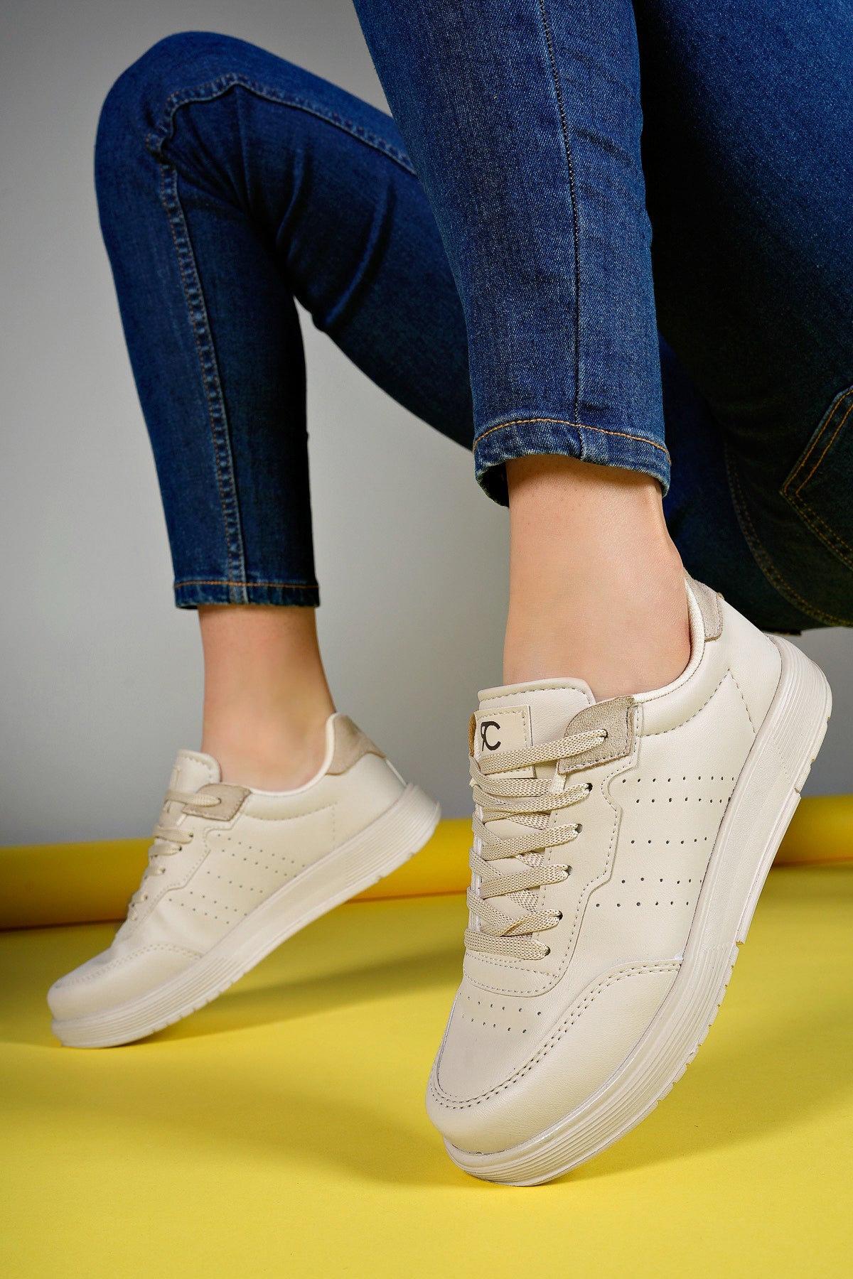 Riccon Glaweth Kadın Sneaker 0012158 Ekru