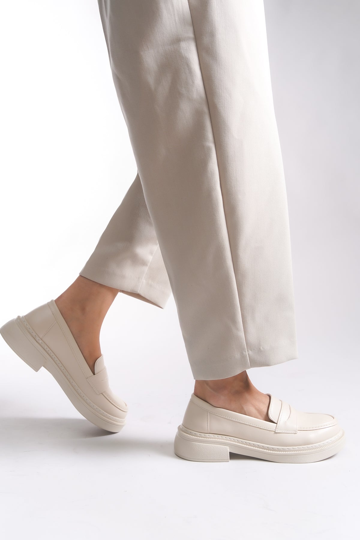 Riccon Kadın Loafer 00121824 Ten Cilt