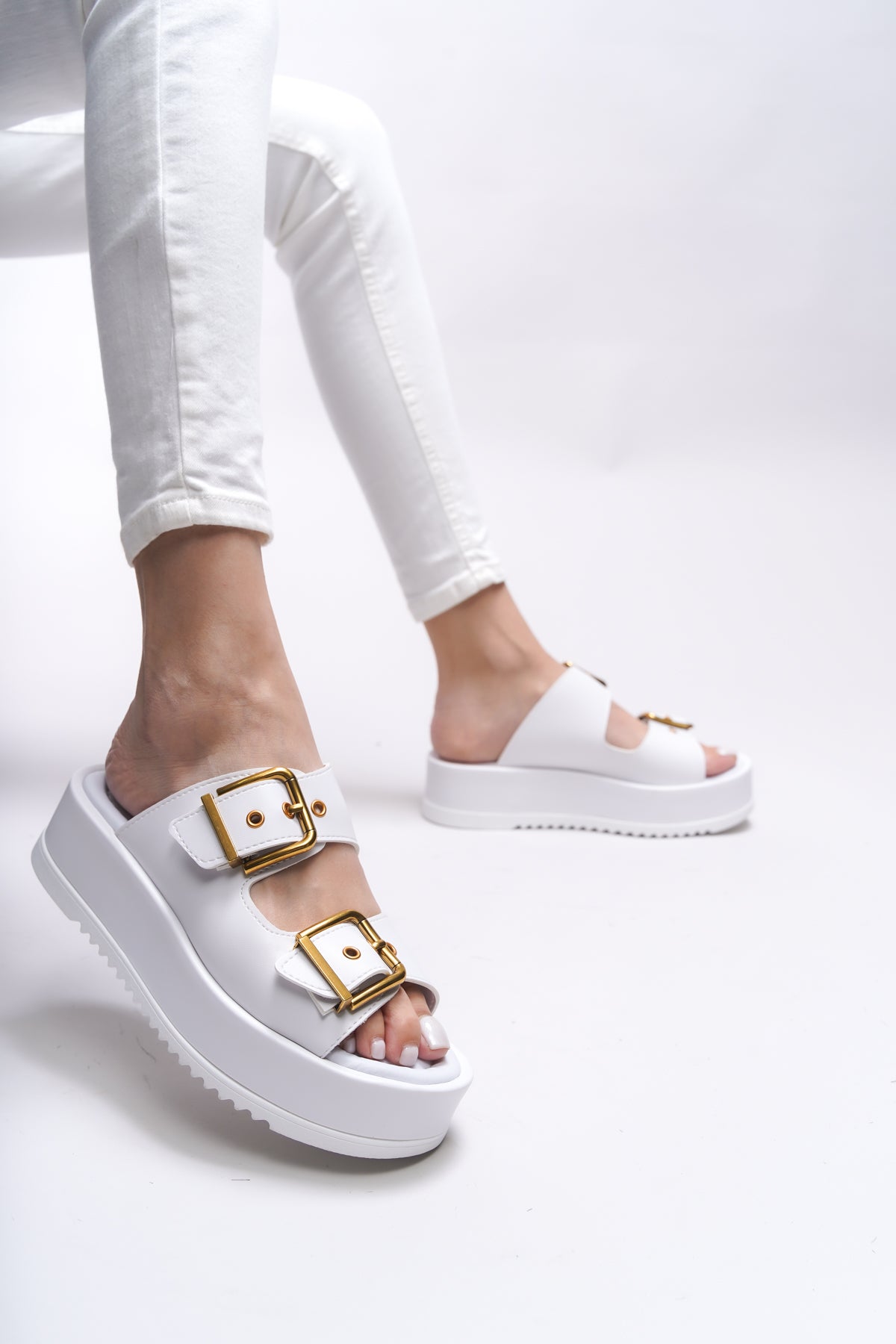 Riccon Winledha Kadın Çift Tokalı Terlik 001278