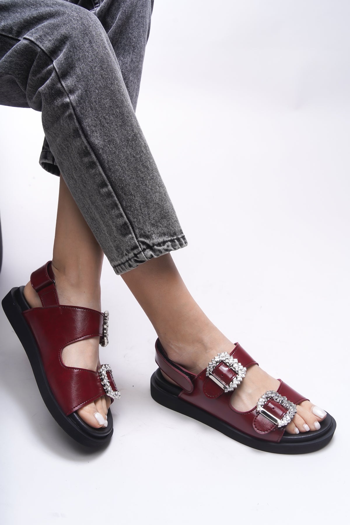 Riccon Magmythe Kadın Çift Tokalı Sandalet 0012347