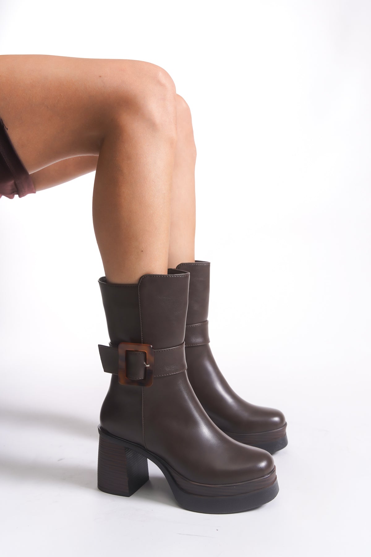 Riccon Naliresta Kadın Kısa Çizme 00121540 Kahverengi