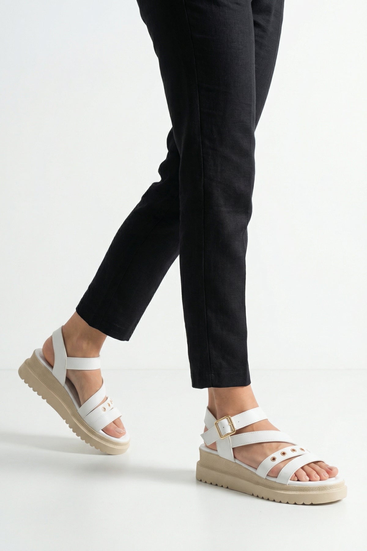 Riccon Kadın Sandalet 0012800 Beyaz