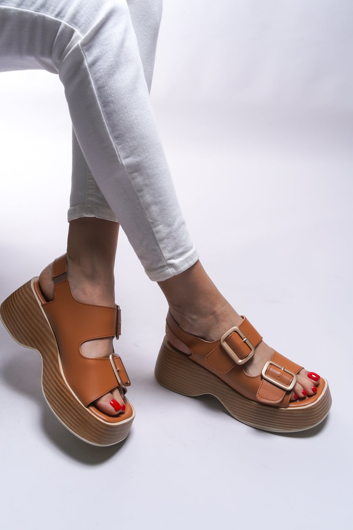 Riccon Zinkilia Kadın Çift Tokalı Sandalet 001292