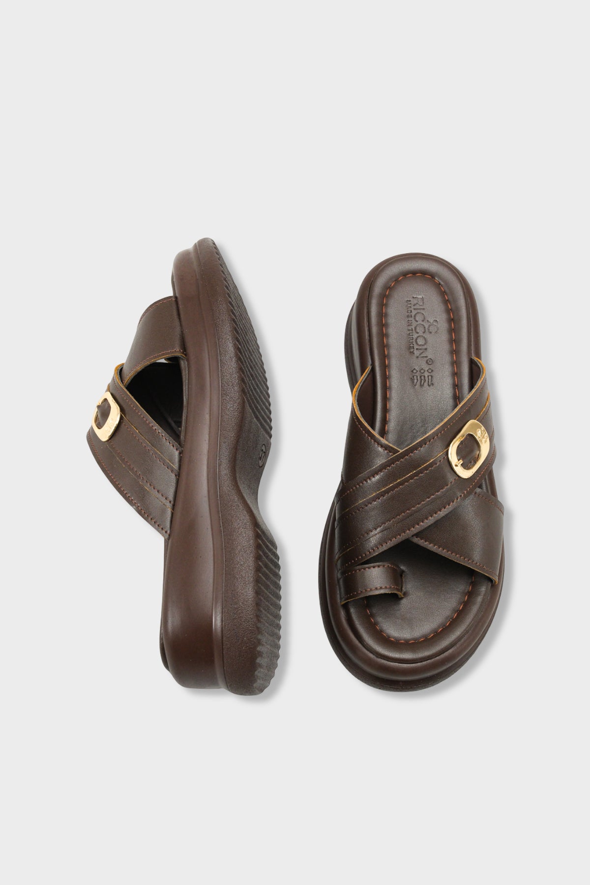 Riccon Kadın Parmak Arası Terlik 00121026 Kahverengi