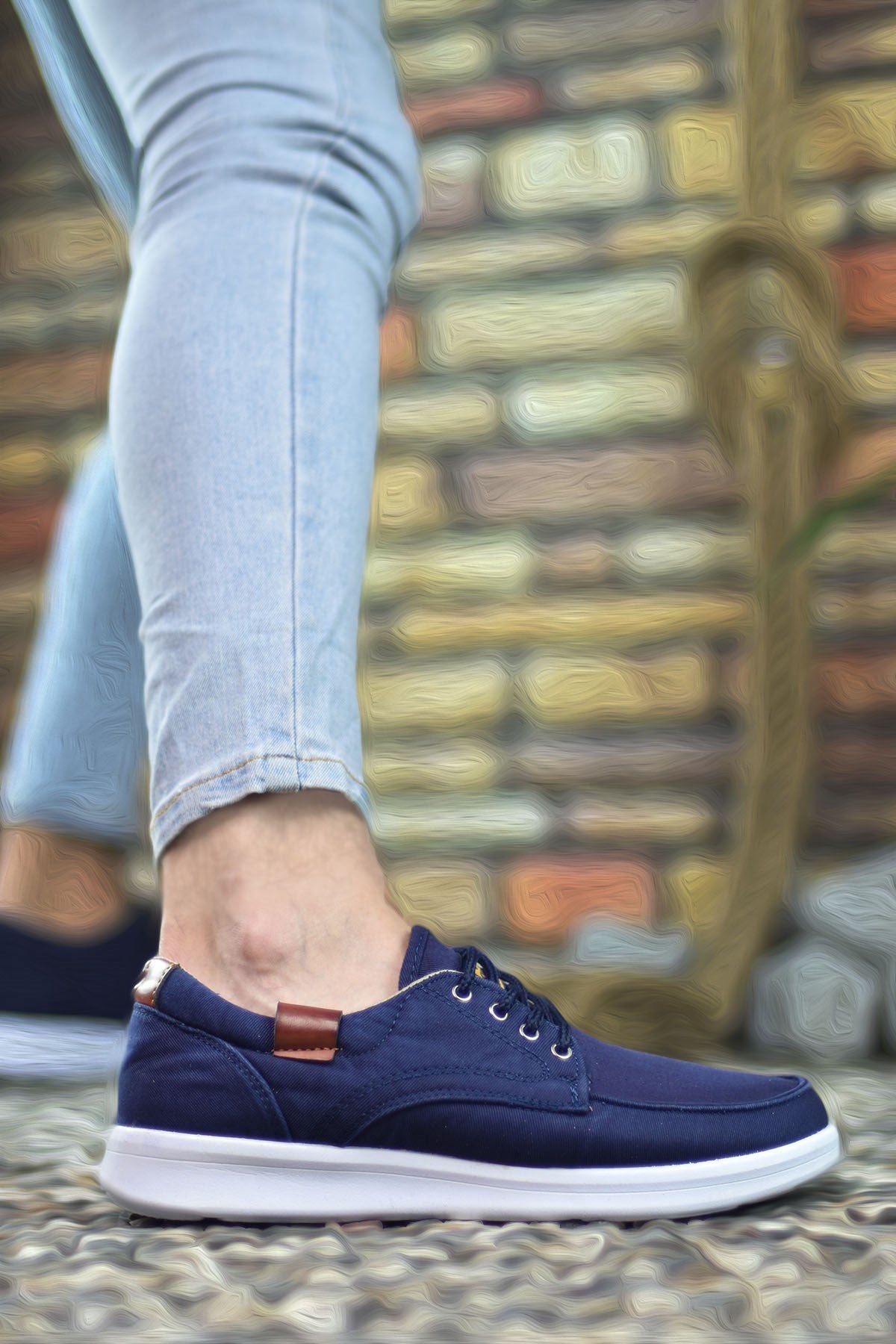 Riccon Erkek Sneaker 001223 Lacivert Beyaz