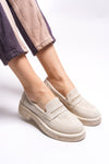 Riccon Ashlalona Kadın Loafer 00121201 Bej Süet