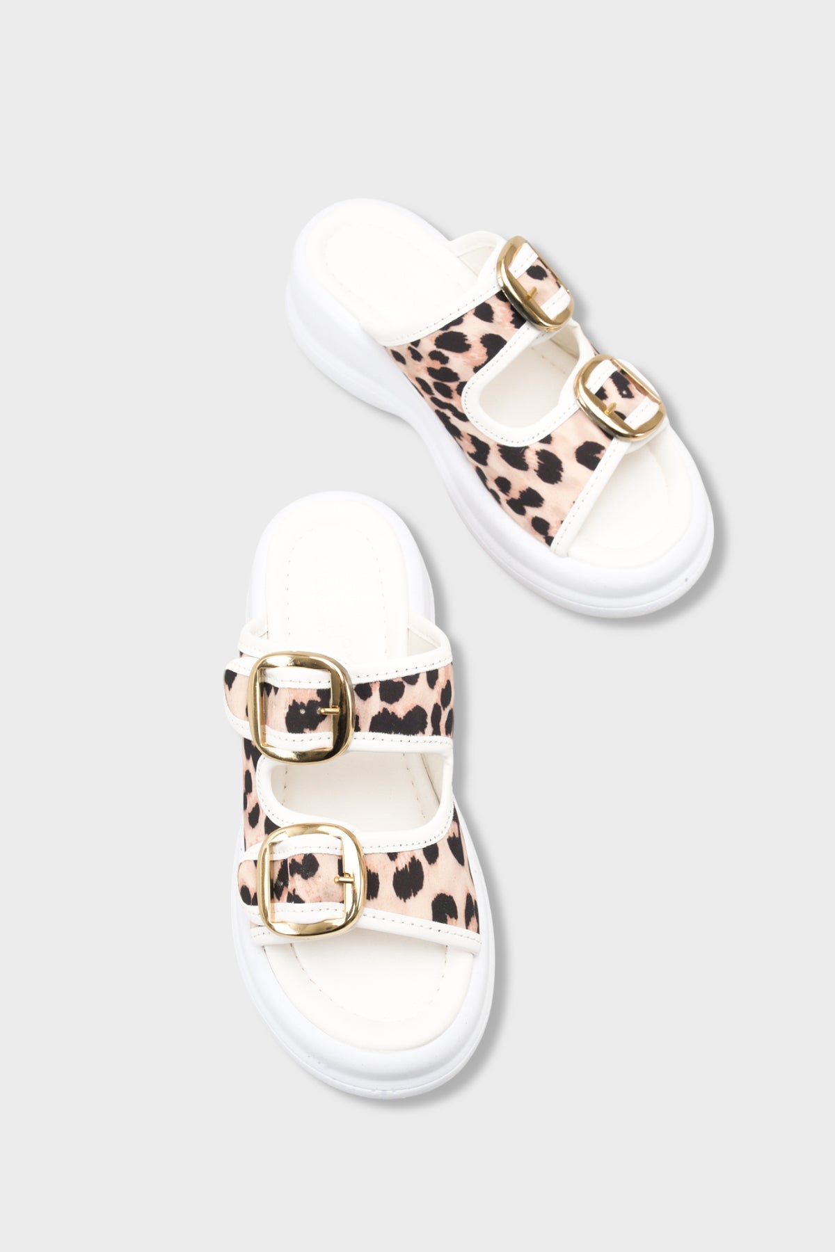 Riccon Tarveidei Kadın Terlik 00121020 Beyaz Leopar