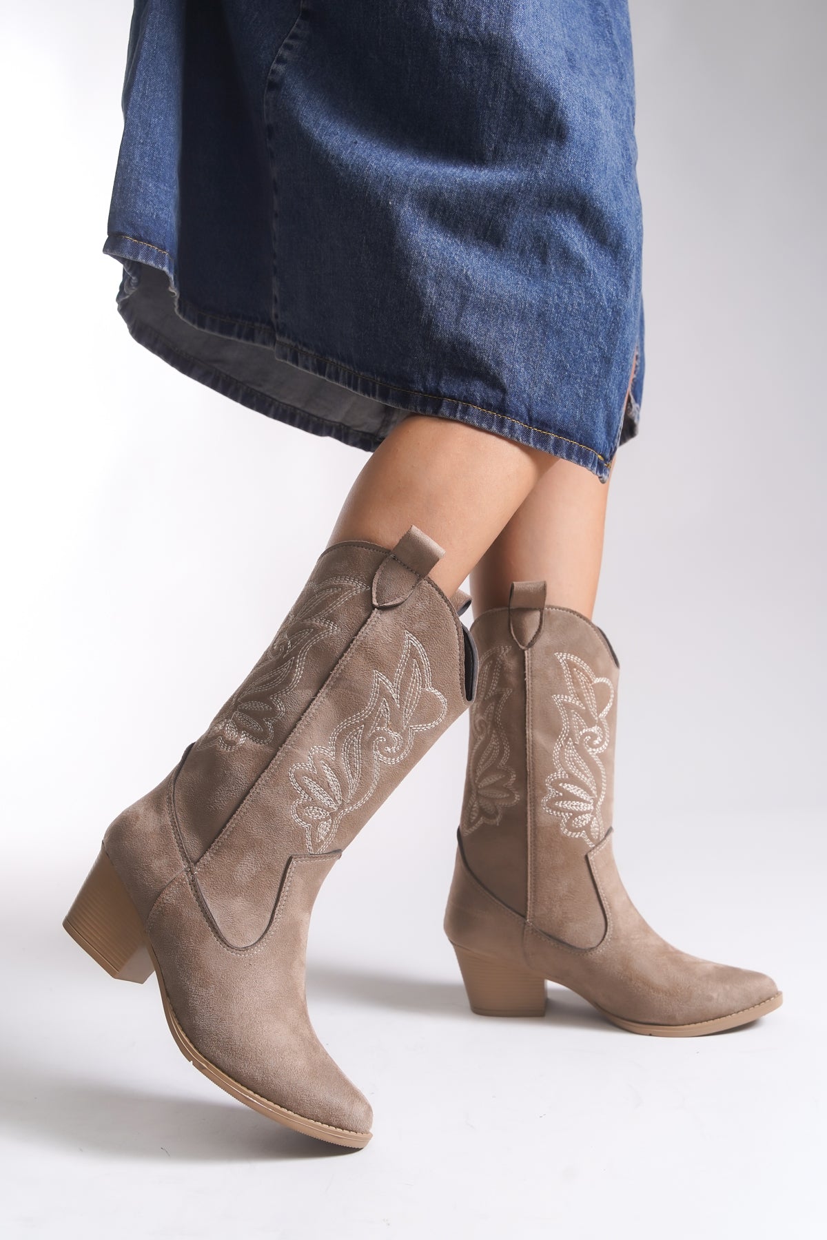 Riccon Qiraveth Kadın Western Kısa Çizme 001250061