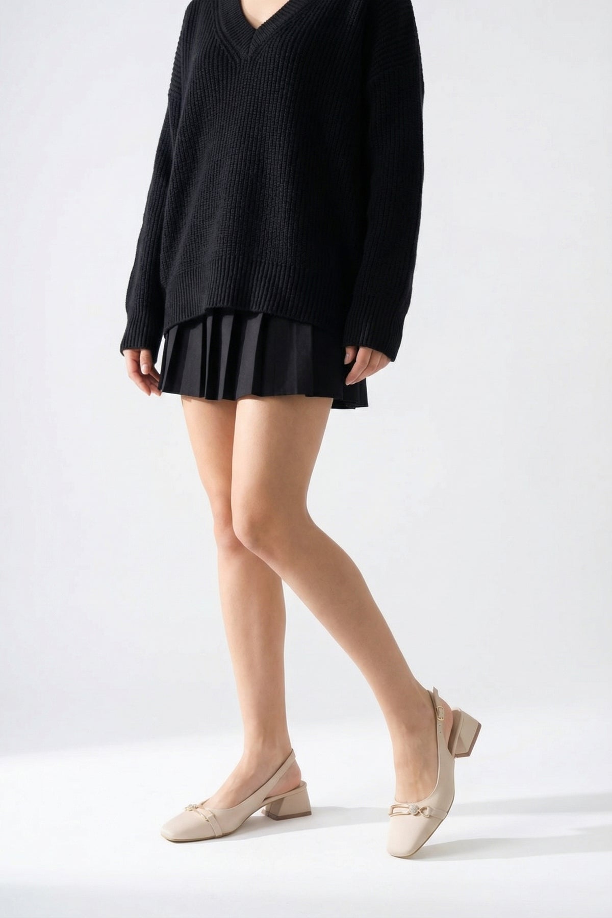 Riccon Kadın Arkası Açık Topuklu Ayakkabı 00121002 Mat Ten