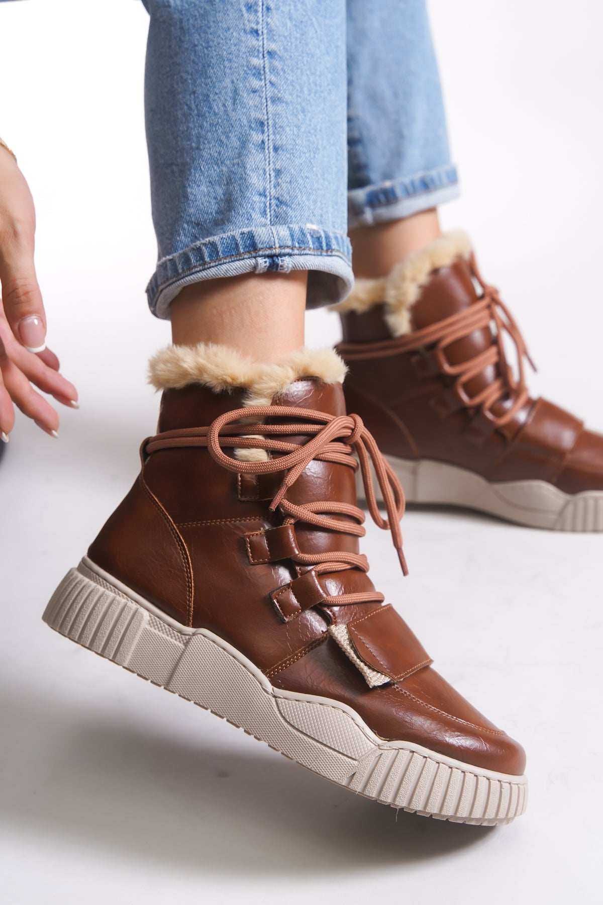 Riccon Pyriseth Kadın İçi Kürklü Sneaker Bot 0012711